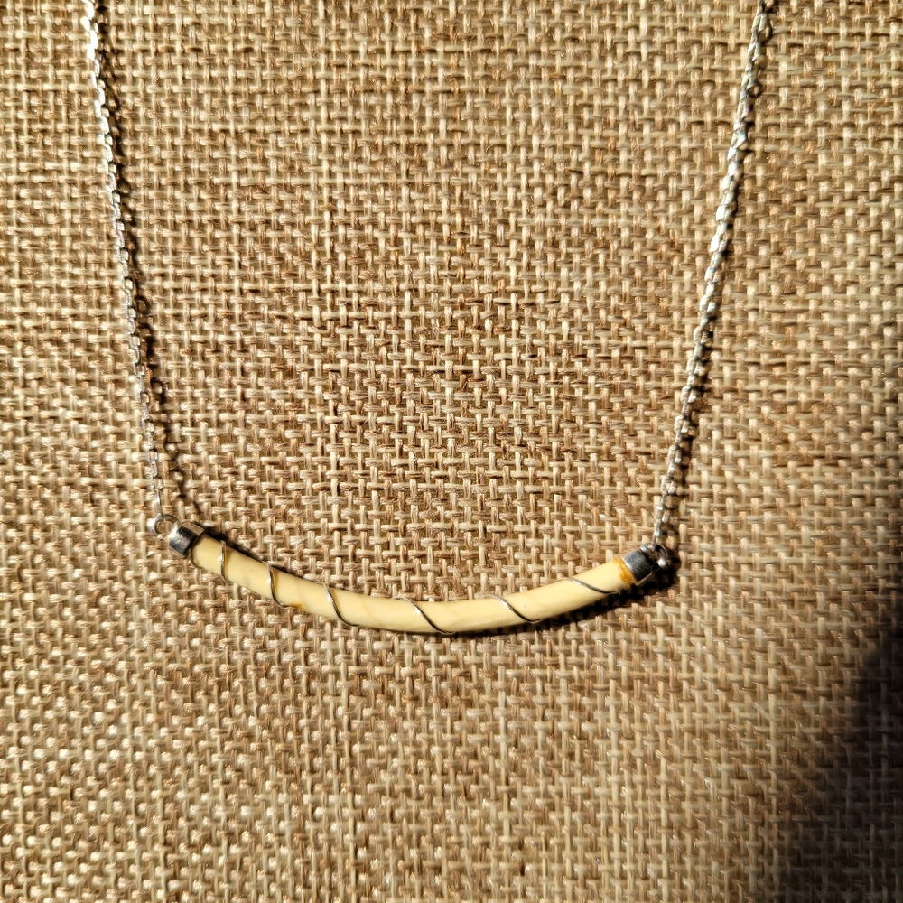 Vintage bone trapeze necklace